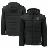 New York Mets Cutter & Buck Big & Tall Evoke Hybrid Eco Softshell Recycled Full-Zip Hooded PrimaLoft Jacket Black