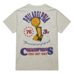 Philadelphia 76ers Hardwood Classics Legacy Defined Retro Championship T-Shirt - Oatmeal sale