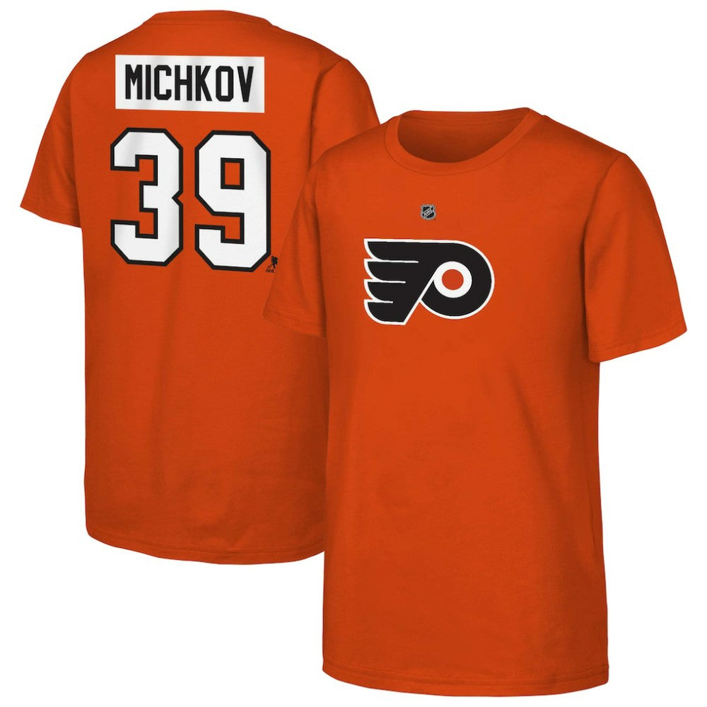 Matvei Michkov Philadelphia Flyers Youth Player Name & Number T-Shirt - Orange T-shirts