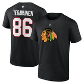 Teuvo Teravainen Chicago Blackhawks Fanatics Authentic Stack Name & Number T-Shirt - Black T-shirts