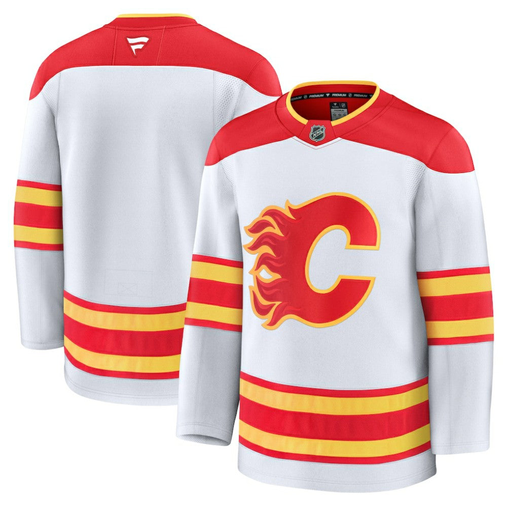 Calgary Flames Fanatics Away Premium Jersey - White Jerseys
