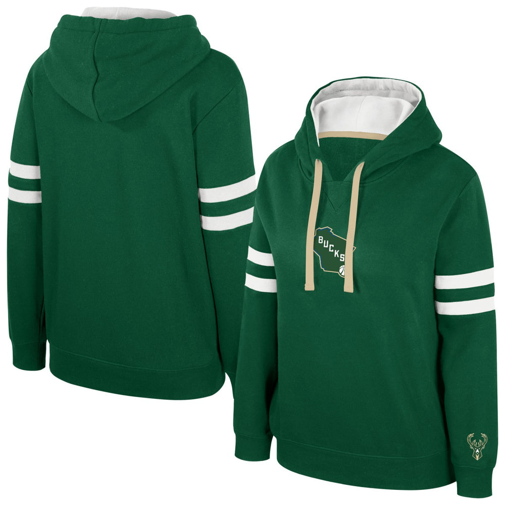 Milwaukee Bucks Stadium Essentials Women's Road Game Pullover Hoodie - Hunter Green for sale