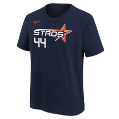 Yordan Alvarez Houston Astros Youth Fuse City Connect Name & Number T-Shirt Navy