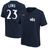 Royce Lewis Minnesota Twins Youth Fuse City Connect Name & Number T-Shirt Navy