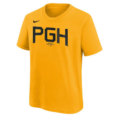 Roberto Clemente Pittsburgh Pirates Youth Fuse City Connect Name & Number T-Shirt Gold