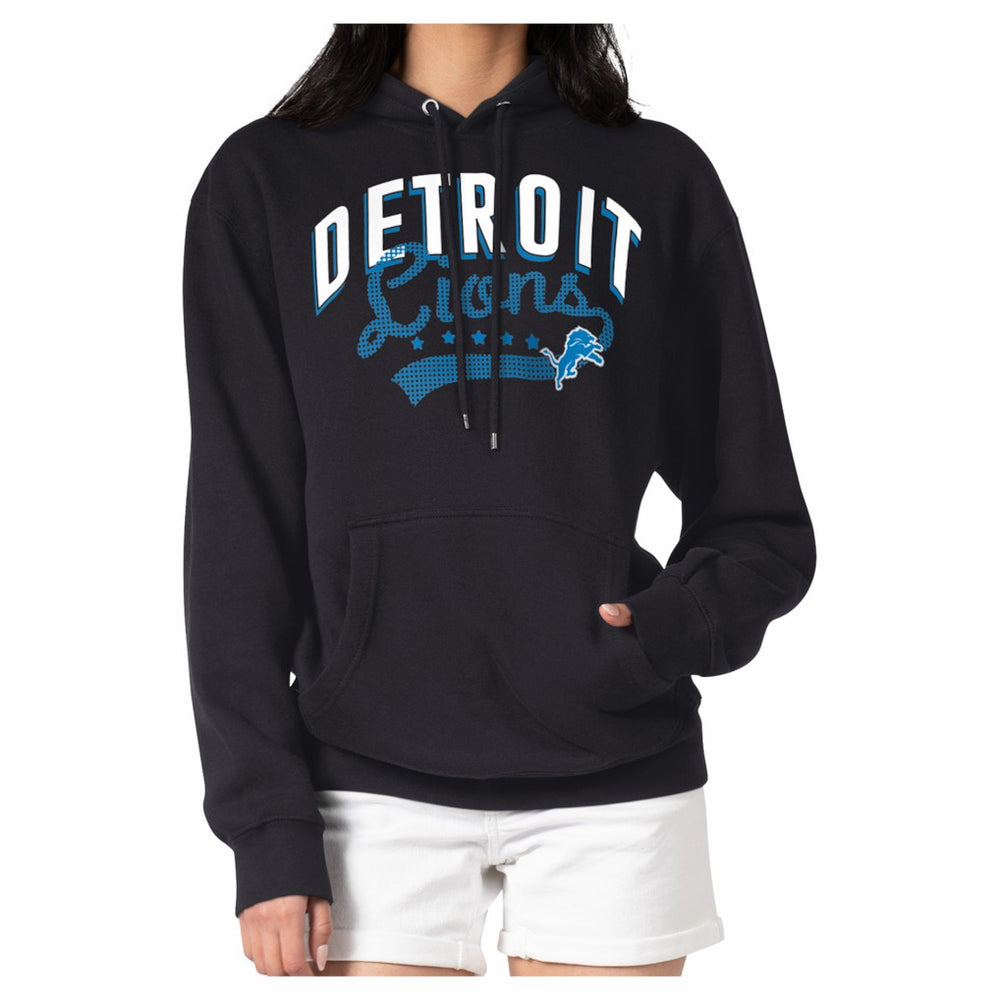 Detroit Lions G-III 4Her by Carl Banks Women's Filigree Fleece Tri-Blend Pullover Hoodie - Black for sale