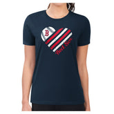 Boston Red Sox G-III 4Her by Carl Banks Women's Super-Slim Fit Lightweight Heart Graphic T-Shirt Navy