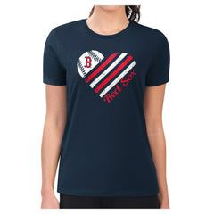 Boston Red Sox G-III 4Her by Carl Banks Women's Super-Slim Fit Lightweight Heart Graphic T-Shirt Navy