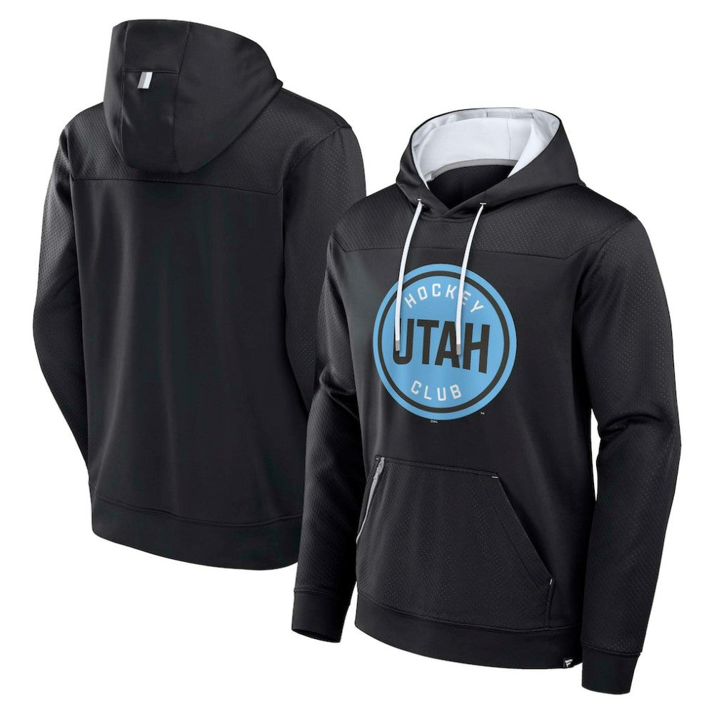 Utah Mammoth Fanatics Defender Fleece Pullover Hoodie - Black Hoodies