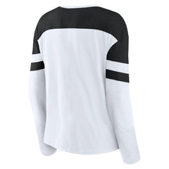 Utah Mammoth Fanatics Women's Frozen Notch Neck Bi-Blend Long Sleeve T-Shirt - White T-shirts