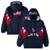 Winnipeg Jets OVO x Starter Half-Zip Hooded Jacket - Navy Jackets