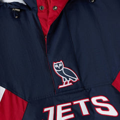 Winnipeg Jets OVO x Starter Half-Zip Hooded Jacket - Navy Jackets