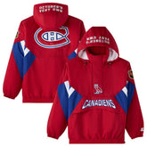 Montreal Canadiens OVO x Starter Half-Zip Hooded Jacket - Red Jackets