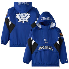 Toronto Maple Leafs OVO x Starter Half-Zip Hooded Jacket - Blue Jackets