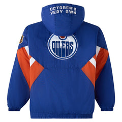 Edmonton Oilers OVO x Starter Half-Zip Hooded Jacket - Royal Jackets