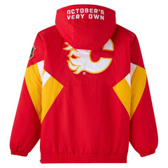 Calgary Flames OVO x Starter Half-Zip Hooded Jacket - Red Jackets