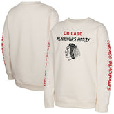 Chicago Blackhawks Youth Star Power Pullover Sweatshirt - Cream Sweatshirts