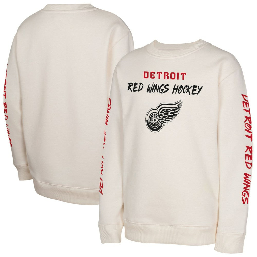 Detroit Red Wings Youth Star Power Pullover Sweatshirt - Cream Sweatshirts
