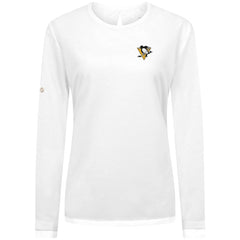 Pittsburgh Penguins Levelwear Women's Sequoia Primary Logo Long Sleeve T-Shirt - White T-shirts