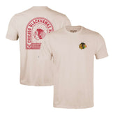 Chicago Blackhawks Levelwear Richmond Stained Glass T-Shirt - Khaki T-shirts