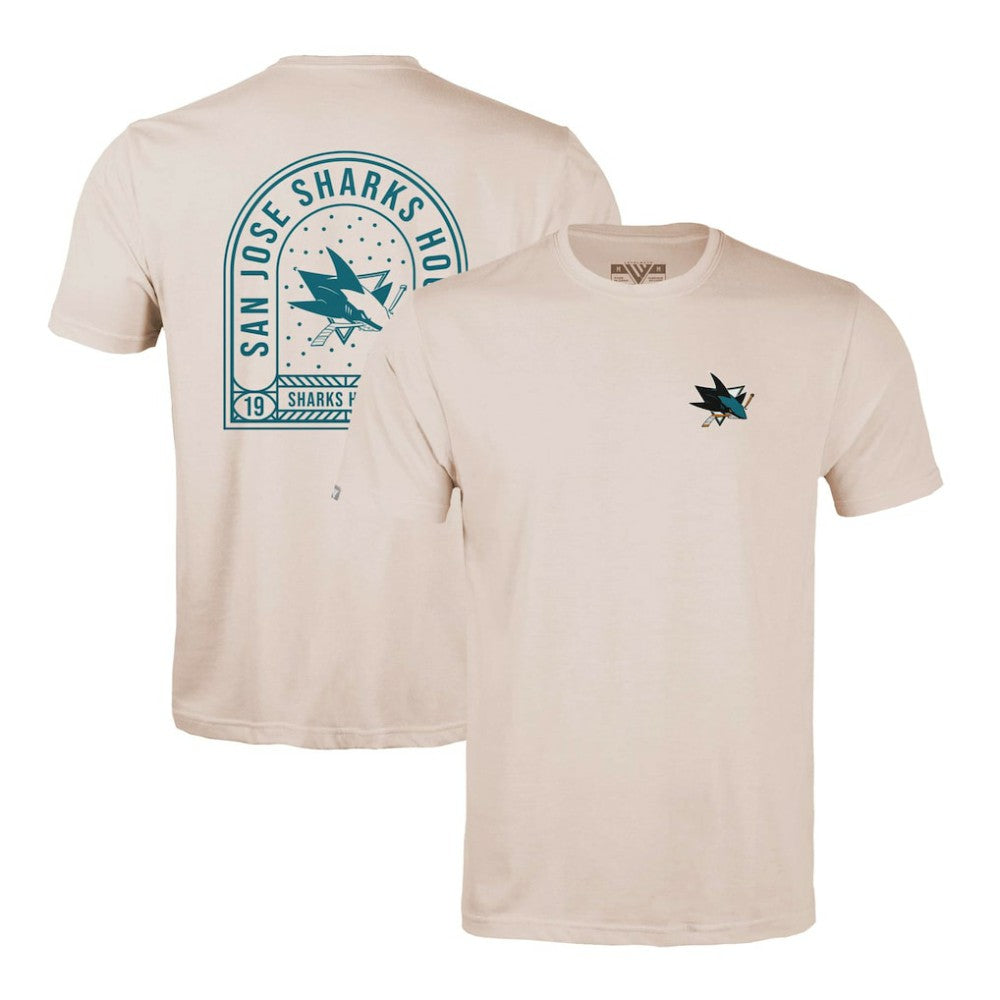San Jose Sharks Levelwear Richmond Stained Glass T-Shirt - Khaki T-shirts