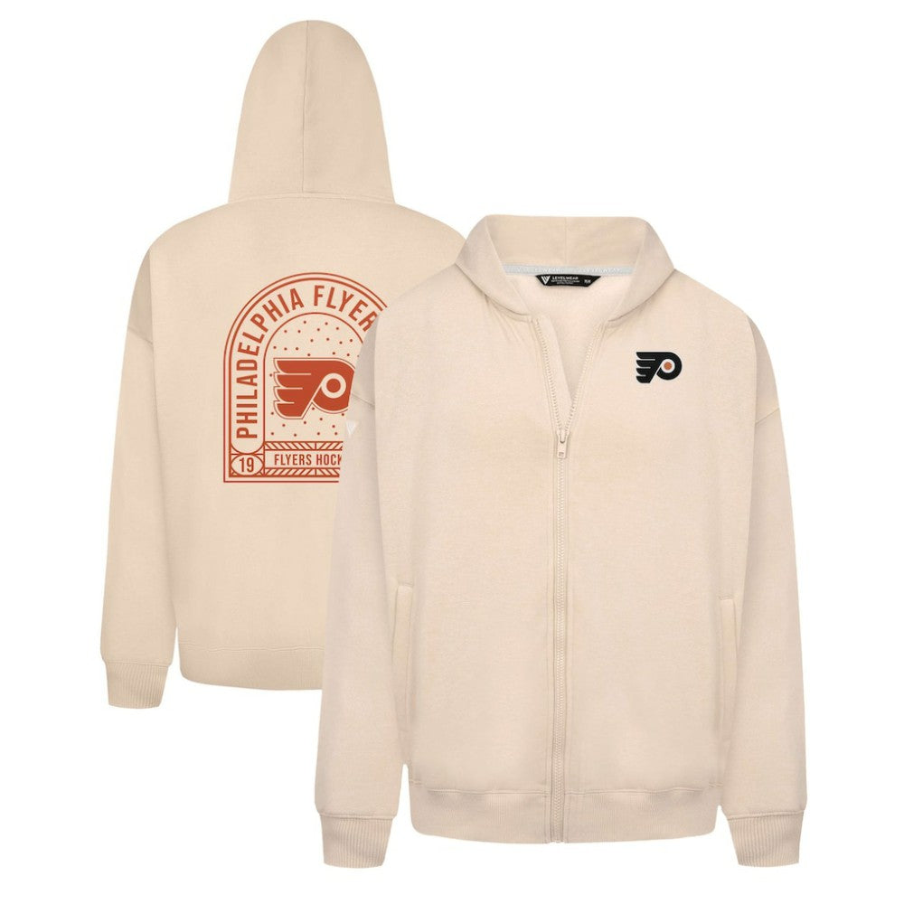 Philadelphia Flyers Levelwear Uphill Stained Glass Full-Zip Hoodie Jacket - Khaki Hoodies