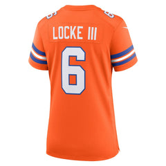 P.J. Locke III Denver Broncos Women's Mile High Collection 1977 Throwback Player Game Jersey - Orange online