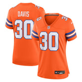 Terrell Davis Denver Broncos Women's Mile High Collection 1977 Throwback Retired Player Game Jersey - Orange outlet