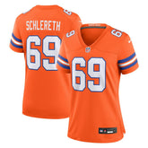 Mark Schlereth Denver Broncos Women's Mile High Collection 1977 Throwback Retired Player Game Jersey - Orange cheap