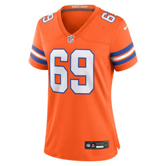 Mark Schlereth Denver Broncos Women's Mile High Collection 1977 Throwback Retired Player Game Jersey - Orange cheap