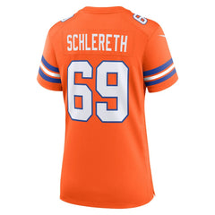 Mark Schlereth Denver Broncos Women's Mile High Collection 1977 Throwback Retired Player Game Jersey - Orange cheap