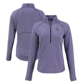 Colorado Rockies Cutter & Buck Women's Peshastin Eco Fleece Recycled Raglan Half-Zip Top Heather Purple