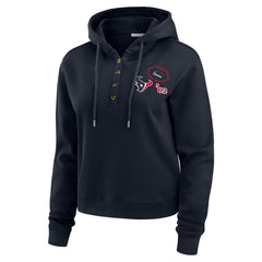 Houston Texans WEAR by Erin Andrews Women's Plus Size Waffle Hoodie Pullover Top - Navy cheap