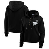 Las Vegas Raiders WEAR by Erin Andrews Women's Plus Size Waffle Hoodie Pullover Top - Black online