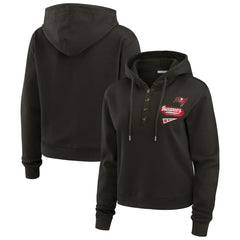 Tampa Bay Buccaneers WEAR by Erin Andrews Women's Plus Size Waffle Hoodie Pullover Top - Pewter cheap