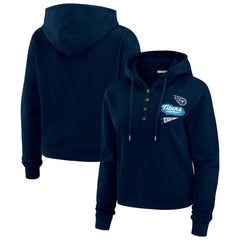Tennessee Titans WEAR by Erin Andrews Women's Plus Size Waffle Hoodie Pullover Top - Navy online