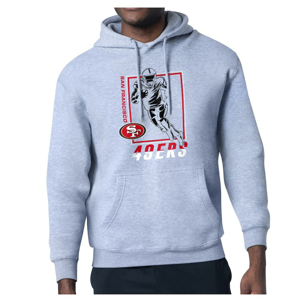 San Francisco 49ers Starter Player Grid Pullover Hoodie - Heather Gray on sale