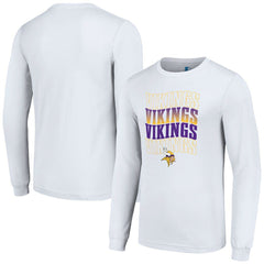 Minnesota Vikings Starter Team Name Graphic Long Sleeve T-Shirt - White outlet