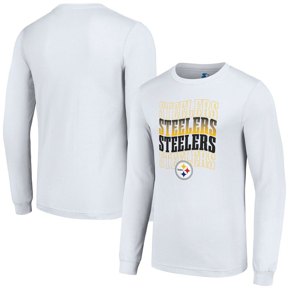 Pittsburgh Steelers Starter Team Name Graphic Long Sleeve T-Shirt - White on sale