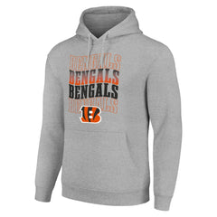 Cincinnati Bengals Starter Four Team Name Logo Fleece Pullover Hoodie - Heather Gray on sale