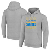 Los Angeles Chargers Starter Four Team Name Logo Fleece Pullover Hoodie - Heather Gray cheap