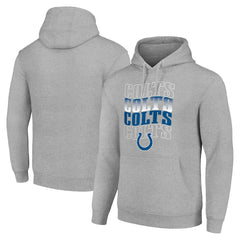 Indianapolis Colts Starter Four Team Name Logo Fleece Pullover Hoodie - Heather Gray online