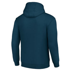 Denver Broncos Starter Four Team Name Logo Fleece Pullover Hoodie - Navy sale
