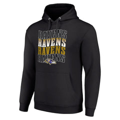 Baltimore Ravens Starter Four Team Name Logo Fleece Pullover Hoodie - Black outlet