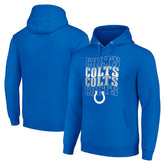 Indianapolis Colts Starter Four Team Name Logo Fleece Pullover Hoodie - Royal on sale