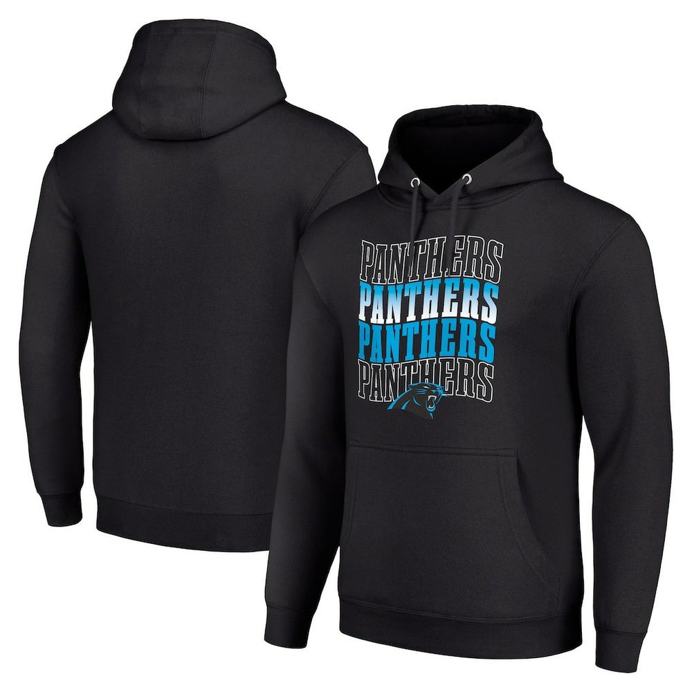 Carolina Panthers Starter Four Team Name Logo Fleece Pullover Hoodie - Black for sale