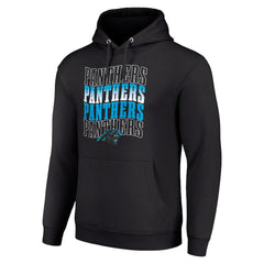 Carolina Panthers Starter Four Team Name Logo Fleece Pullover Hoodie - Black for sale