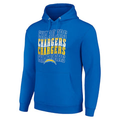 Los Angeles Chargers Starter Four Team Name Logo Fleece Pullover Hoodie - Royal sale