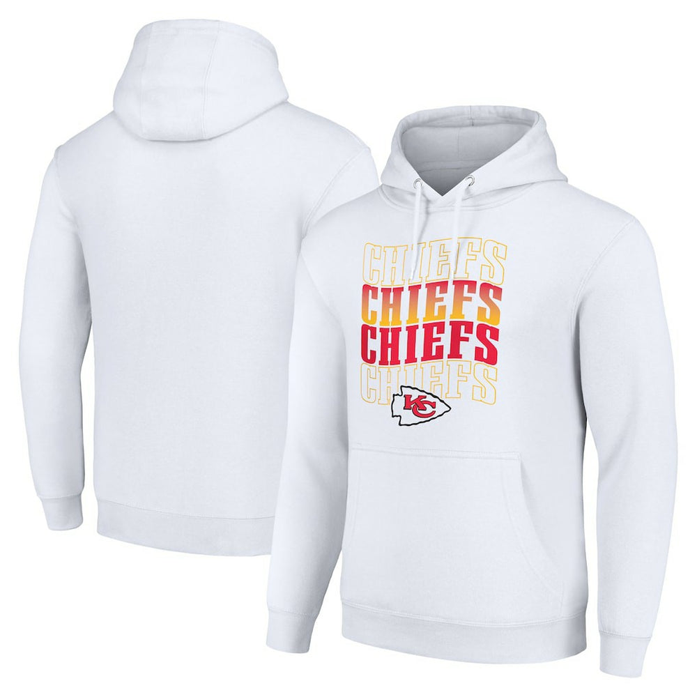Kansas City Chiefs Starter Four Team Name Logo Fleece Pullover Hoodie - White for sale