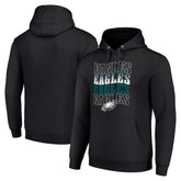Philadelphia Eagles Starter Four Team Name Logo Fleece Pullover Hoodie - Black on sale
